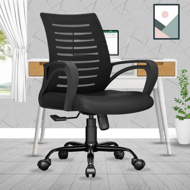 beaatho Verona Mid Back Sturdy Metal Base Nylon Revolvi...