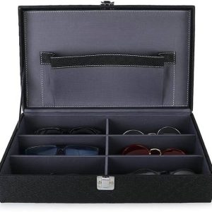 Zealot Sunglasses Box Organizer Holder Case in Black with 6 Sl...