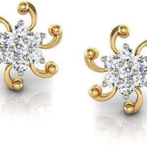 avsar Real Gold and cubic Zirconia stones Kalyan Earrin...