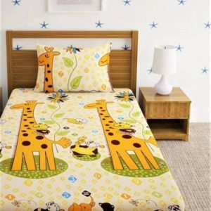 TerryFox 280 TC Cotton Single Cartoon Flat Bedsheet