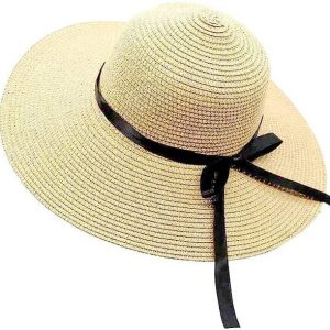 ACCERY Summer Medium Brim Floppy with Ribbon Beach Stra...