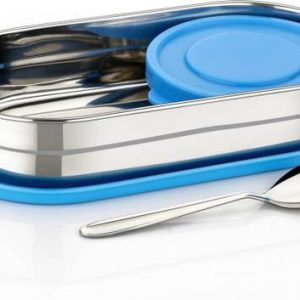 TOFEE Stainless Steel Oval Lunch Box 2 containers & 1 S...