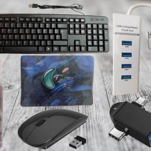 ANJO USB Keyboard-Wireless Mouse-Pad-3.0 USB Hub-Cleane...