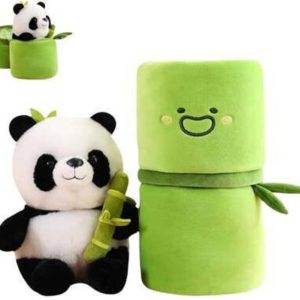 ATHRAVTOYS Panda Plush with Bamboo, Soft Panda - 35 cm