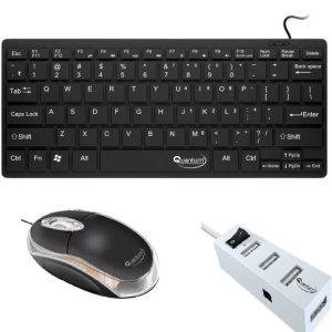 QUANTUM QHM 7307 Wired Mini Keyboard + QHM 222 Wired Op...