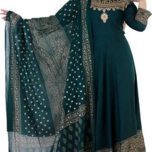aerotick Women Printed Viscose Rayon Anarkali Kurta With Attache...