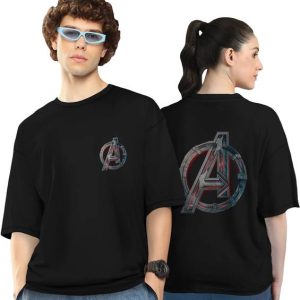 AV Fashion Pack of 2 Couple Solid Round Neck Polycotton Black T-Sh...