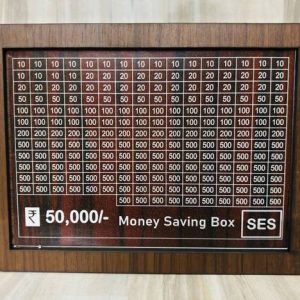 NSA MART Money Bank Savings Plan Wooden Money Box with ...