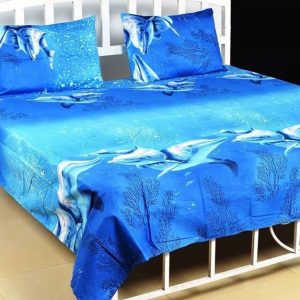 Shree Shyam 120 TC Polycotton Double Printed Flat Bedsh...