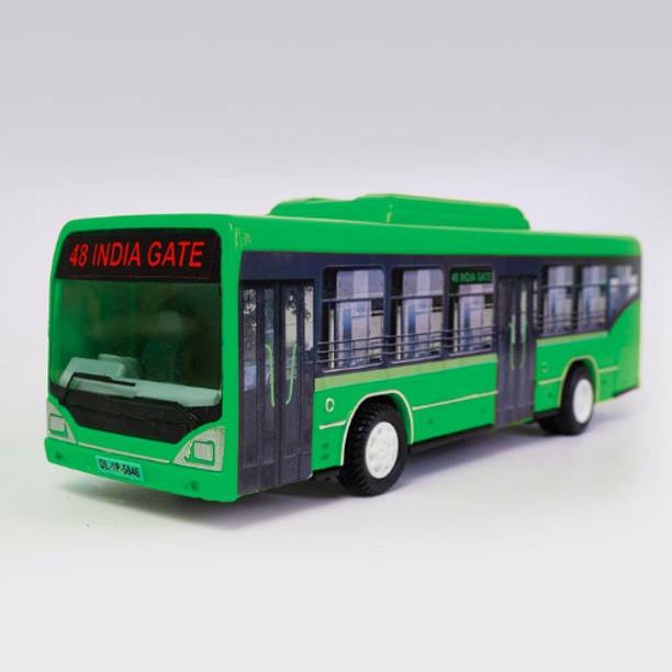 HANAL Low Floor Bus Toy with Pull-Back Action for Kids
