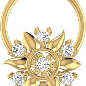 avsar Kunjal 14kt Cubic Zirconia Yellow Gold Nose Wire