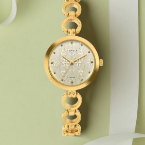 TIMEX Champagne-Dial Analog Watch - For Women TWEL11414