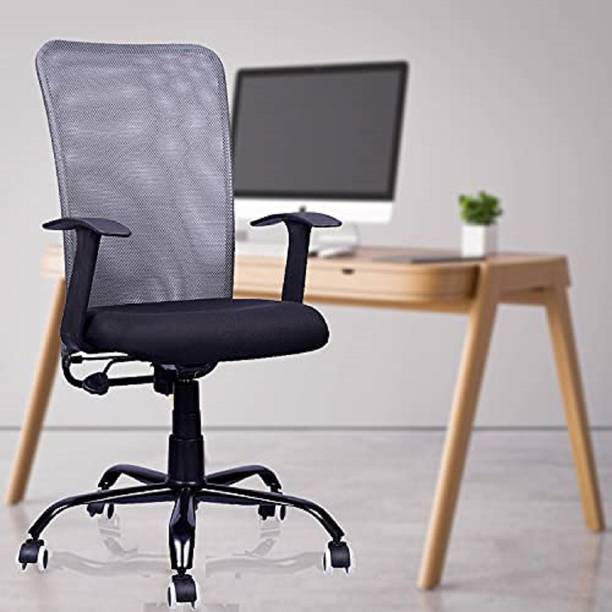 beaatho Florence Metal Base Mid Back Revolving Office M...