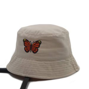 Winity Butterfly Embroidered foldable cotton Bucket Hat...