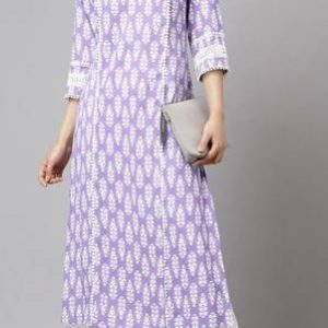 Ethnic Lady Women Printed Viscose Rayon Straight Kurta