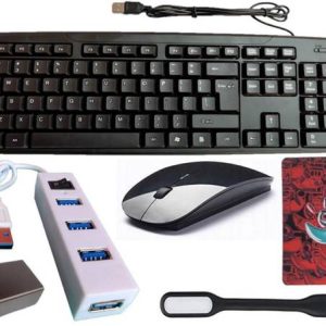 ANJO Wired Keyboard-Wireless Mouse-Mouse Pad-USB Hub 2....