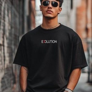 UrGear Men Typography Round Neck Cotton Blend Black T-Shirt