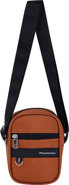 Pramadda Pure Luxury Tan Men Sling Bag Small Chest Slinger Mobile Messenger ...