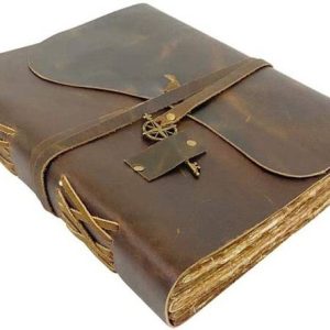CRAFT CLUB Finished Leather Journal With & Antique Pape...