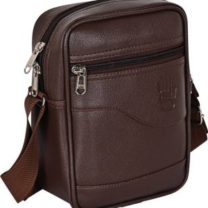 Pramadda Pure Luxury Brown Men Sling Bag - Regular Size Stylish 8 inch Topgr...