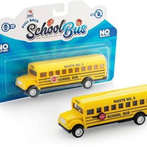 TECHZAGE Pull Back School Bus Miniature Scale Model (Mu...