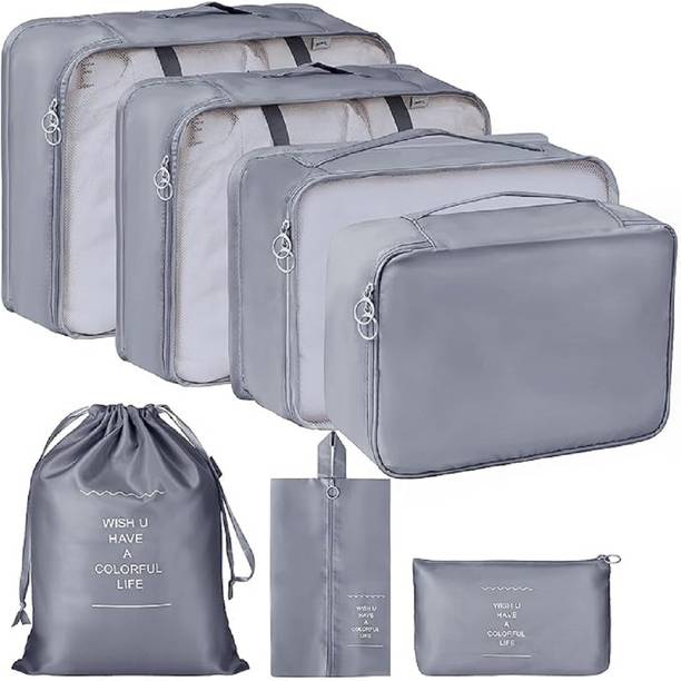 CUZWAVE 7Pcs Set Travel Organizer Packing Cubes Lightwe...