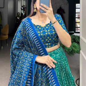 CynorHub Floral Print, Printed Semi Stitched Lehenga Choli