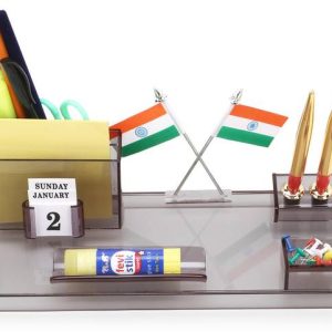 Frik 5 Compartments Acrylic Pen Stand
