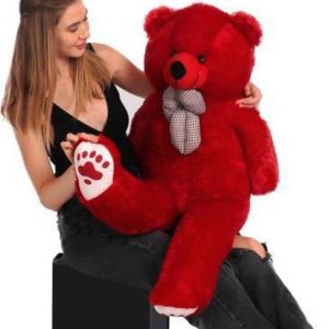 TeddyWala Stuffed Toy Teddy Bear 3 feet Long Soft Red T...