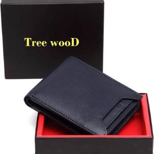Tree Wood Boys Travel, Formal, Trendy Blue Genuine Leather RFID ...