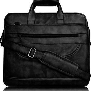Refresh Styles Black Color Faux Leather 28L Big Size Office Laptop Bag...