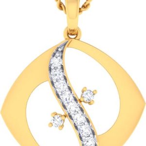 avsar AVP817YB 14kt Cubic Zirconia Yellow Gold Pendant