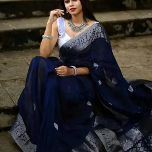 OVIRA Woven Kanjivaram Jacquard Saree