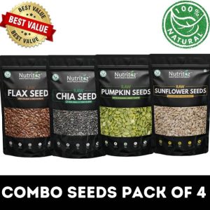 Nutritoz Raw Chia Seeds, Flax, Pumpkin & Sunflower Seed...