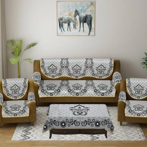 Multitex Cotton Damask 3 Seater Sofa Cover