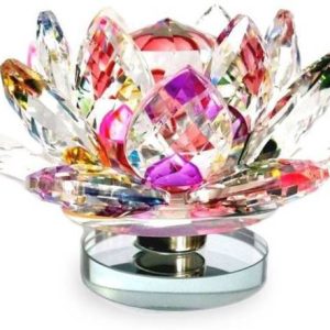 FLORID Crystal Lotus Flower On Stand with Rotating Base...