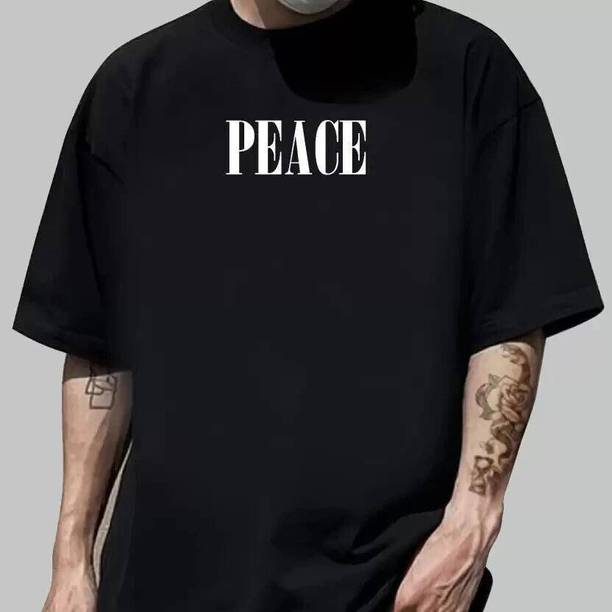 requin Men Printed Round Neck Cotton Blend Black T-Shirt
