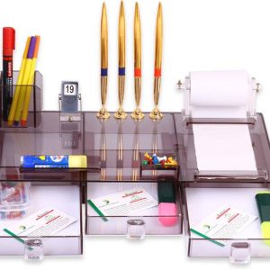 RASPER 8 Compartments Acrylic Pen Stand For Office Tabl...