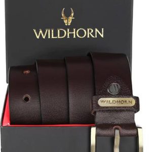 WILDHORN Men Casual, Party, Evening Brown Genuine Leather Belt