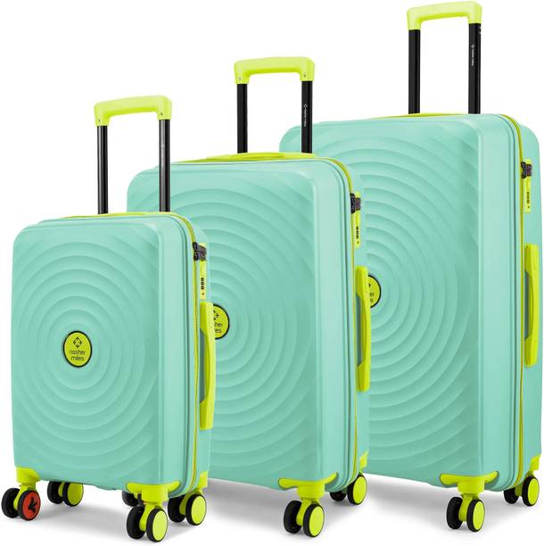 NASHER MILES Hard Body Set of 3 Luggage 8 Wheels - Goa Hard-sided Po...