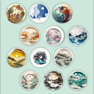 RANGOLI 35mm Beautiful Earth 3D Glass Fridge Magnets fo...
