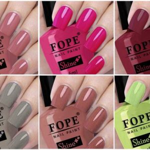 FOPE Long Shine Glossy Nail polish set-2-17English Nude...