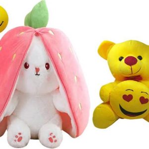 ATHRAVTOYS Combo of Reversible Strawberry Bunny with Lo...