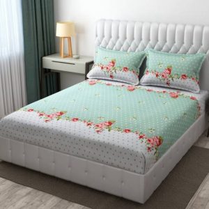 Rumps 220 TC Cotton King Printed Fitted (Elastic) Bedsh...