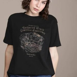 Roadster Women Printed Round Neck Cotton Blend Black T-Shirt