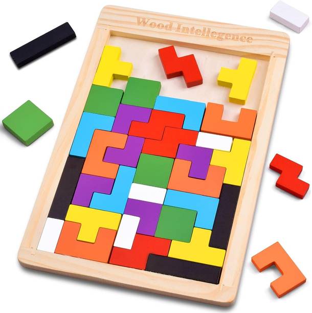 ZARQITO Wooden Russian Blocks Puzzles for Kids Adults, ...