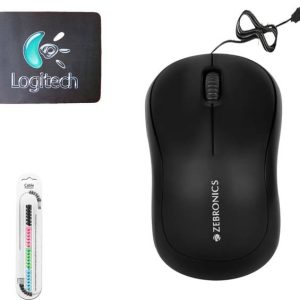ZEBRONICS Comfort Mouse,Cable Protector, MousePad (Set ...