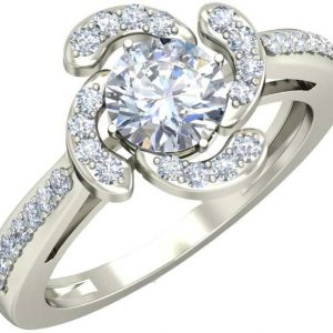 avsar AVR864WB 14kt Cubic Zirconia White Gold ring