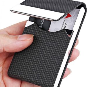 VOGARD Men & Women Black Aluminium Card Holder