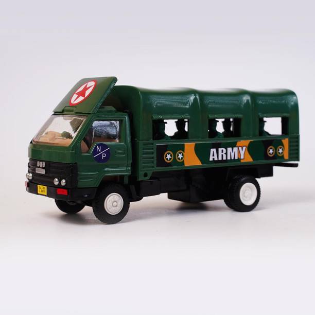 HANAL Army Truck with Pull-Back Action Toy for Kids